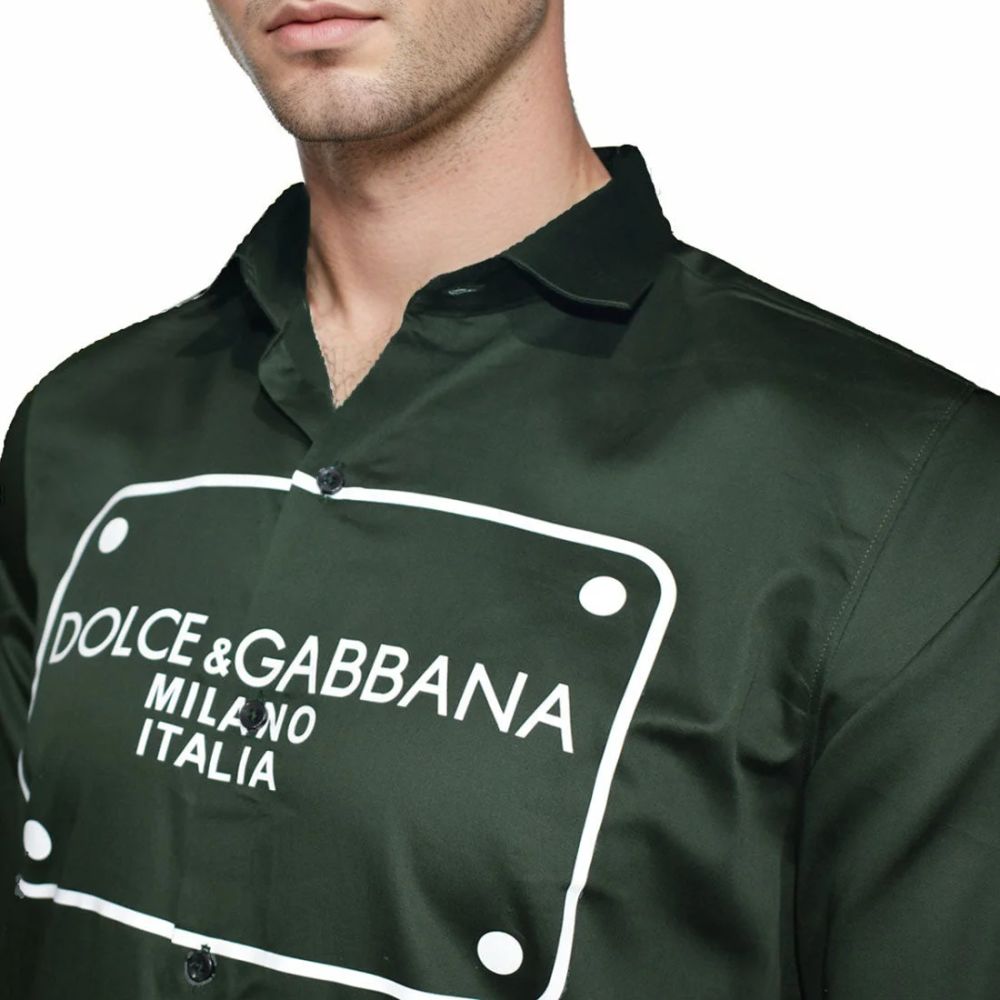 Dolce & Gabbana Green Premium Quality Full Sleeve Shirt-2