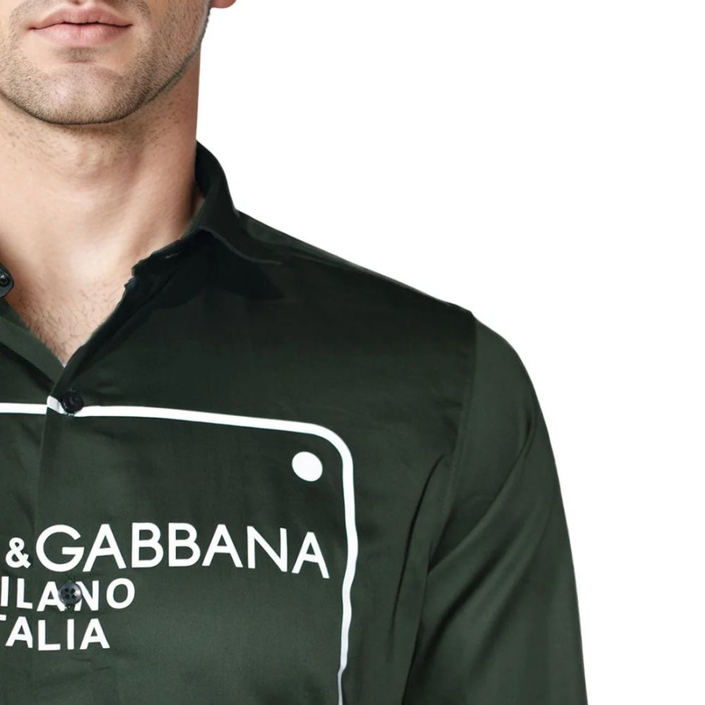 Dolce & Gabbana Green Premium Quality Full Sleeve Shirt-4