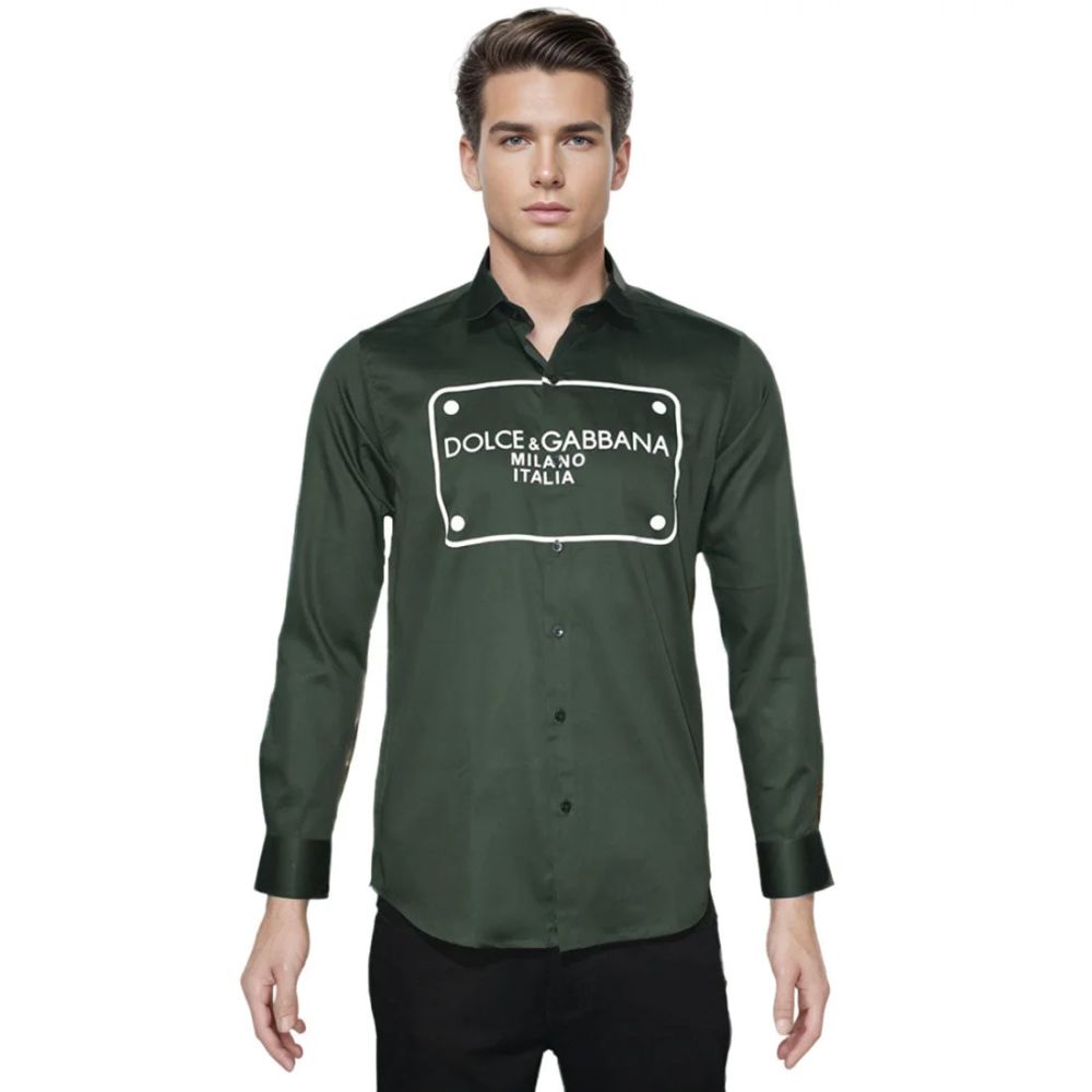Dolce & Gabbana Green Premium Quality Full Sleeve Shirt-6