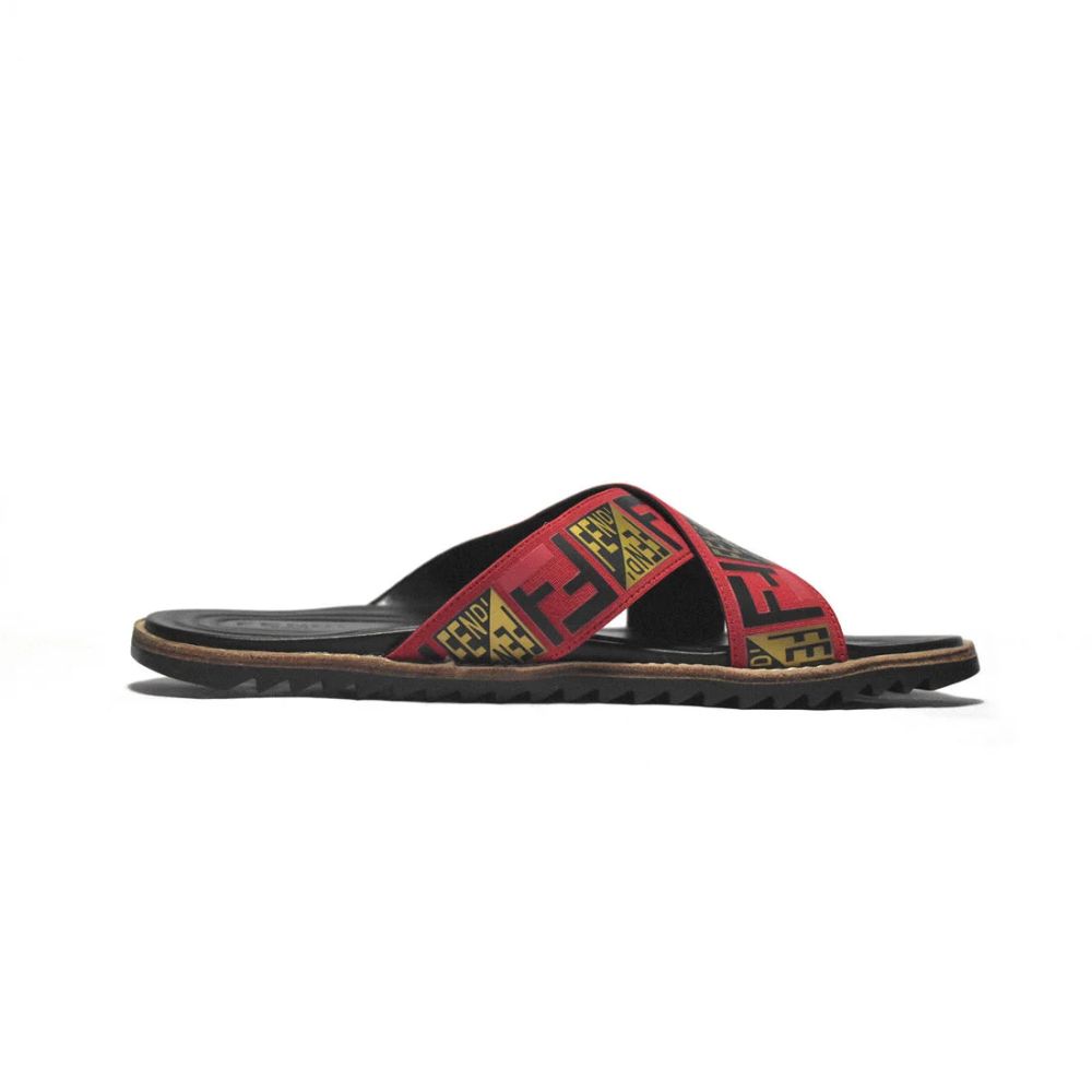 Fendi Red Premium Quality Men's Flip-Flops-2