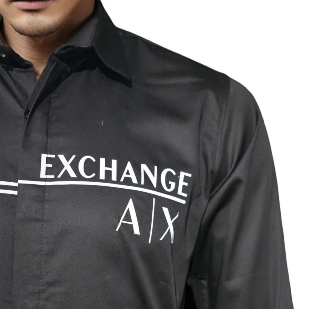 Armani Exchange Printed Black Premium Quality Shirt-5