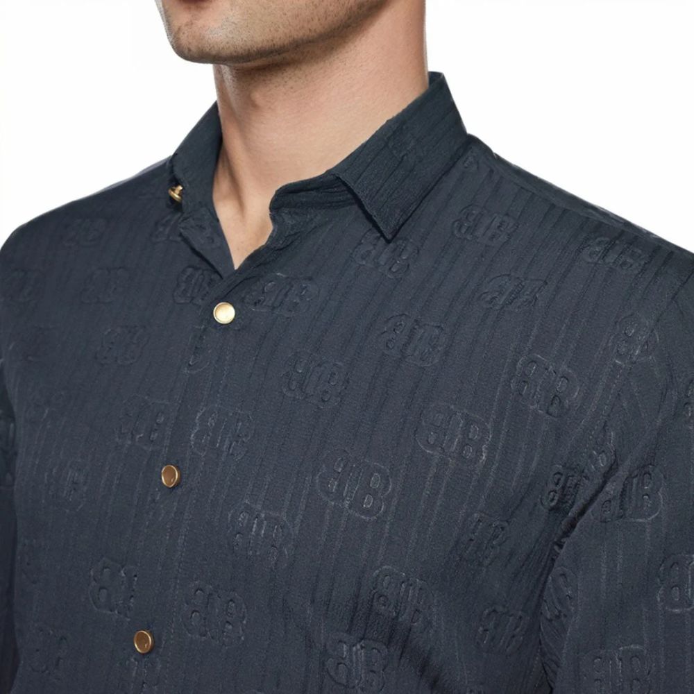 Balenciaga Blue Premium Quality Designer Shirt-3