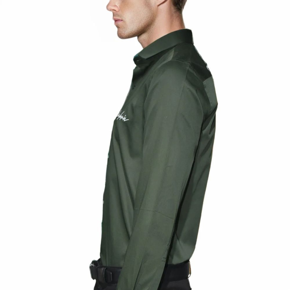 Balmain Green Premium Quality Slim Fit Formal Men's Shirt-2