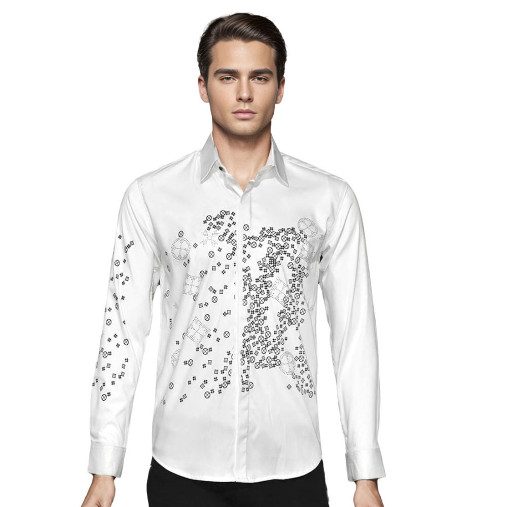 Louis Vuitton Glitter Stone White Premium Shirt-thumb-0