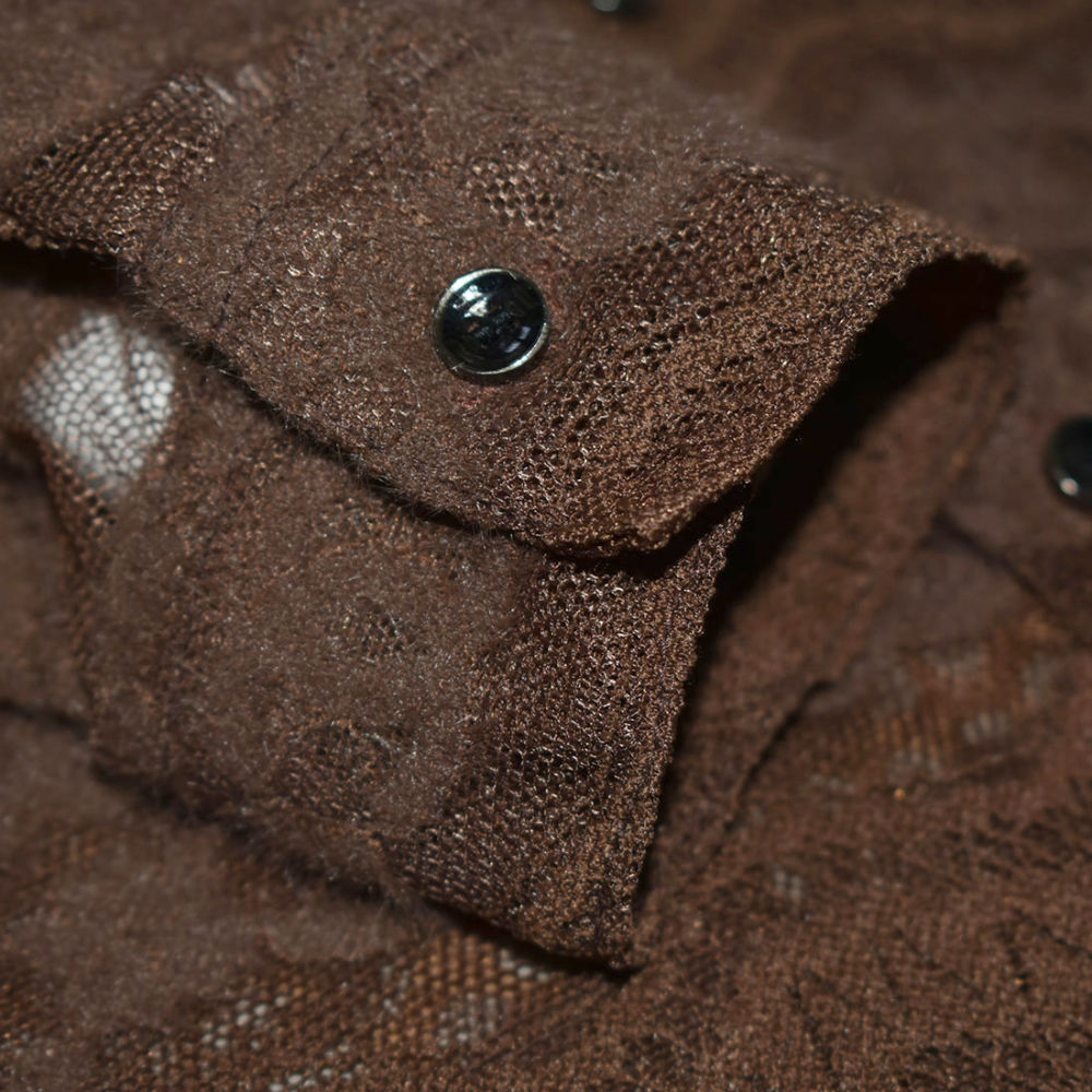 Gucci Brown Premium See-through Men's Shirt-5