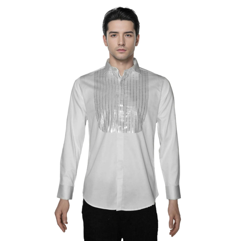 Armani Exchange White Premium Quality Tuxedo Shirt-thumb-6