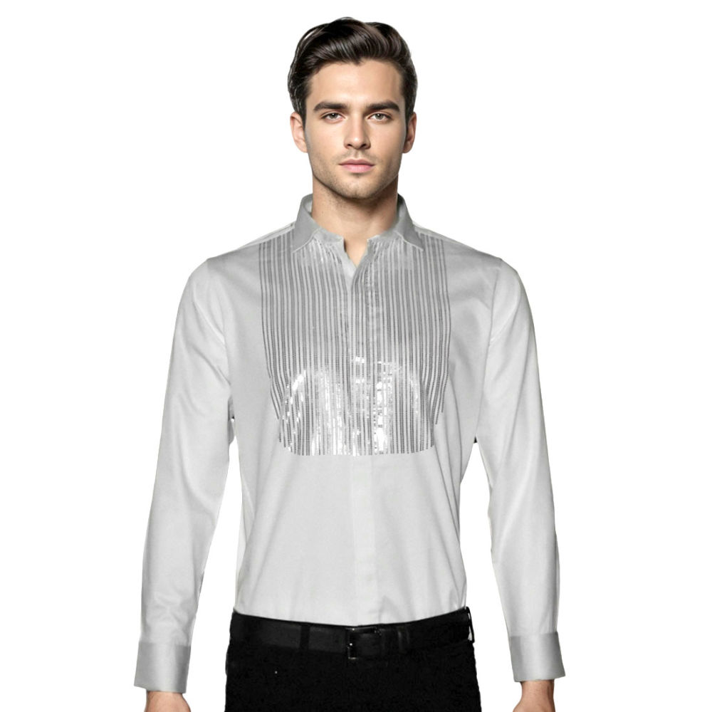 Armani Exchange White Premium Quality Tuxedo Shirt-thumb-0