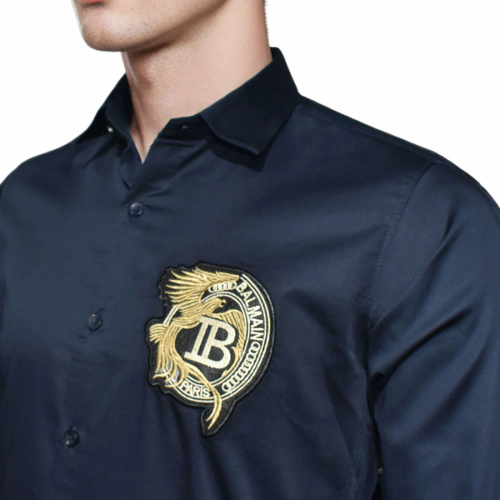 Balmain Navy Blue Premium Quality Shirt-thumb-2