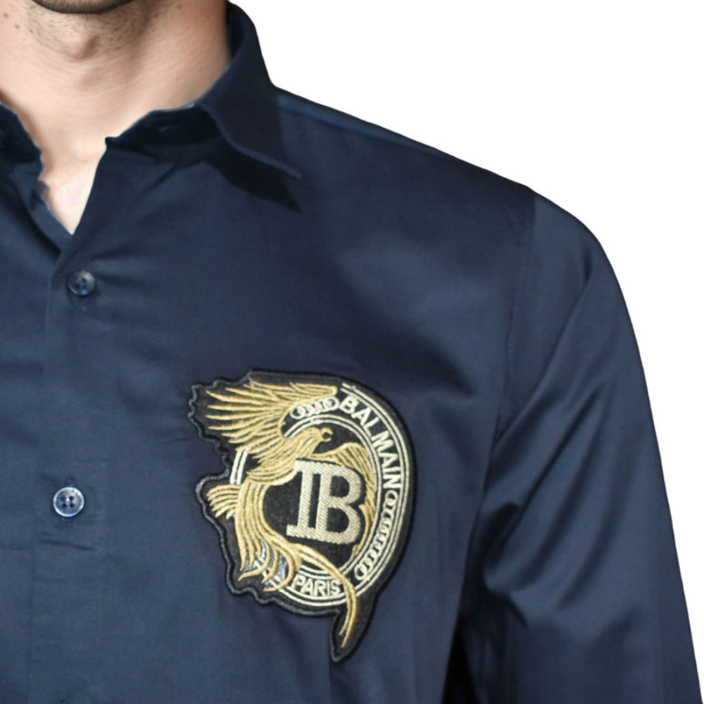 Balmain Navy Blue Premium Quality Shirt-thumb-4