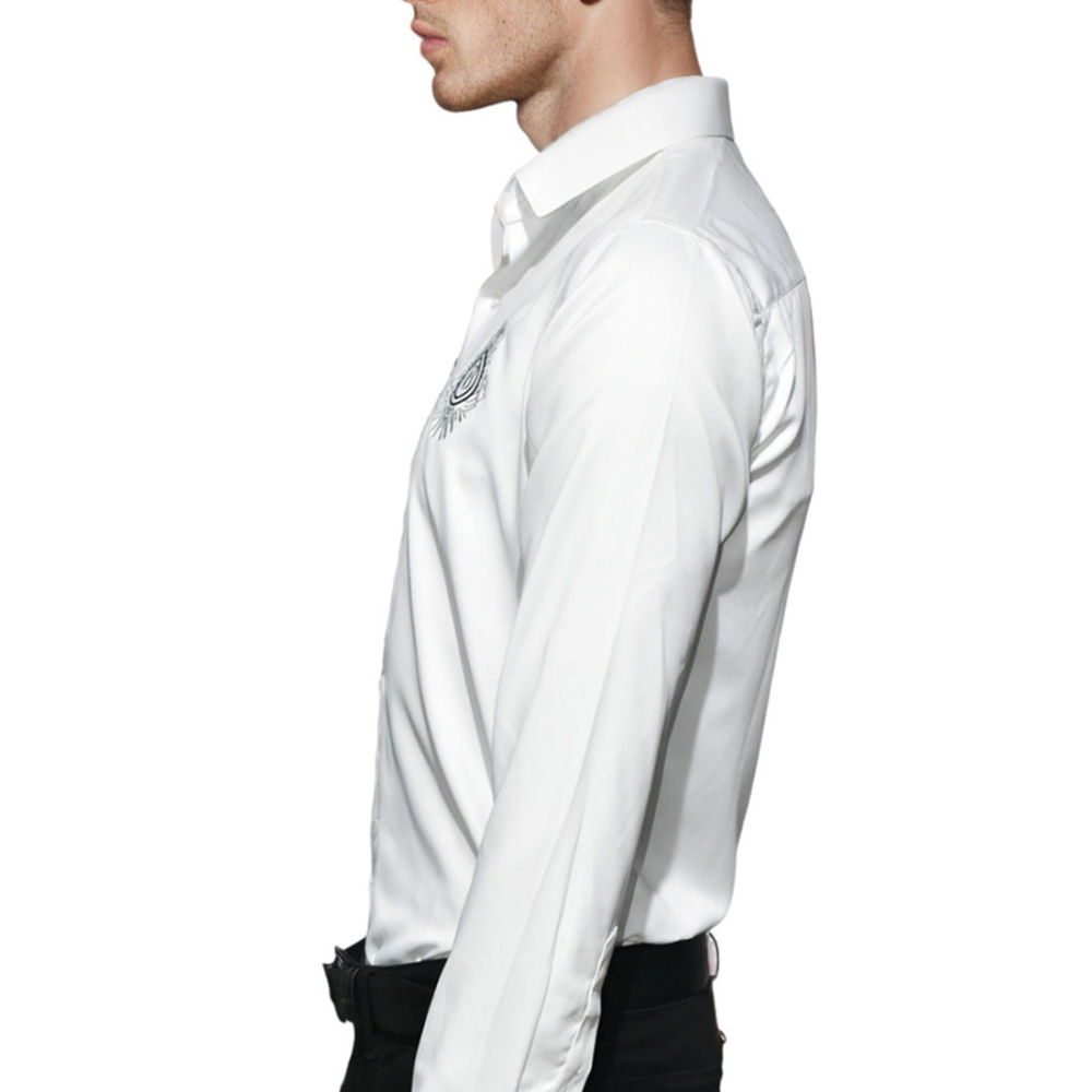 Balmain Embroidered White Premium Quality Shirt-thumb-3