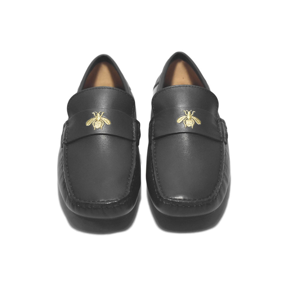 Gucci Bee Embroidery Black Premium Loafer-3