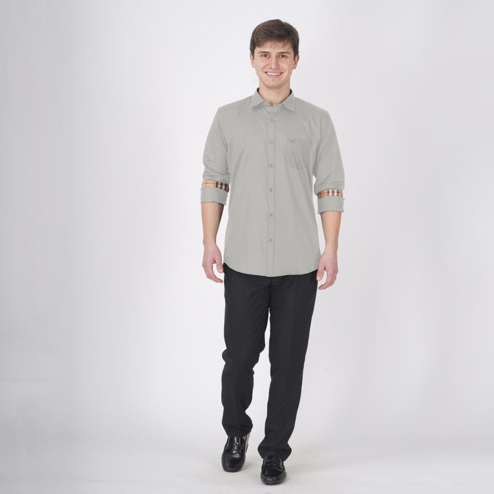 Burberry Olive Grey Premium Quality Shirt-4