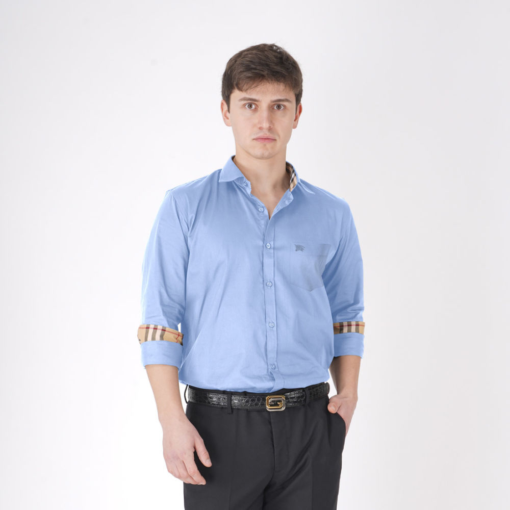 Burberry Sky Blue Premium Quality Shirt-thumb-0