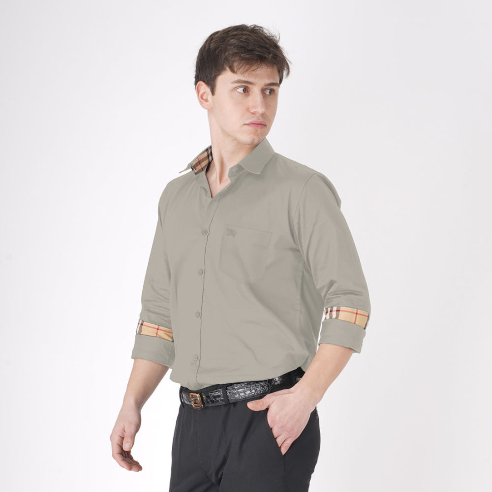 Burberry Beige Premium Quality Shirt-thumb-3