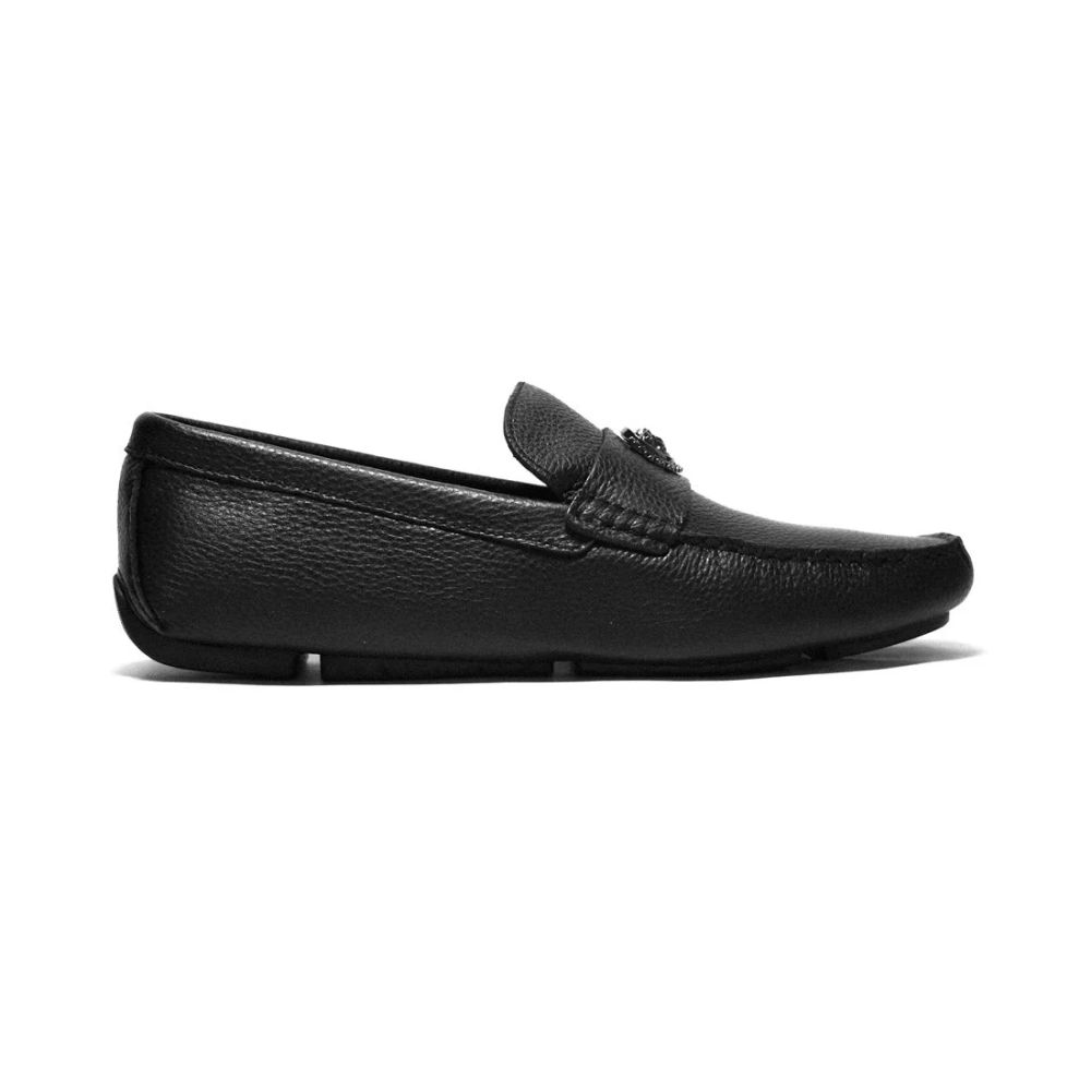 Versace Black Leather Premium Quality Loafers-2