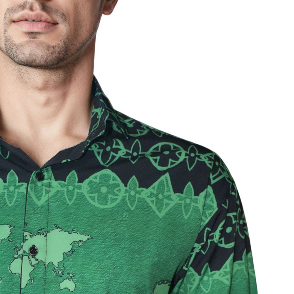 Louis Vuitton Black & Green Premium Quality Shirt-4