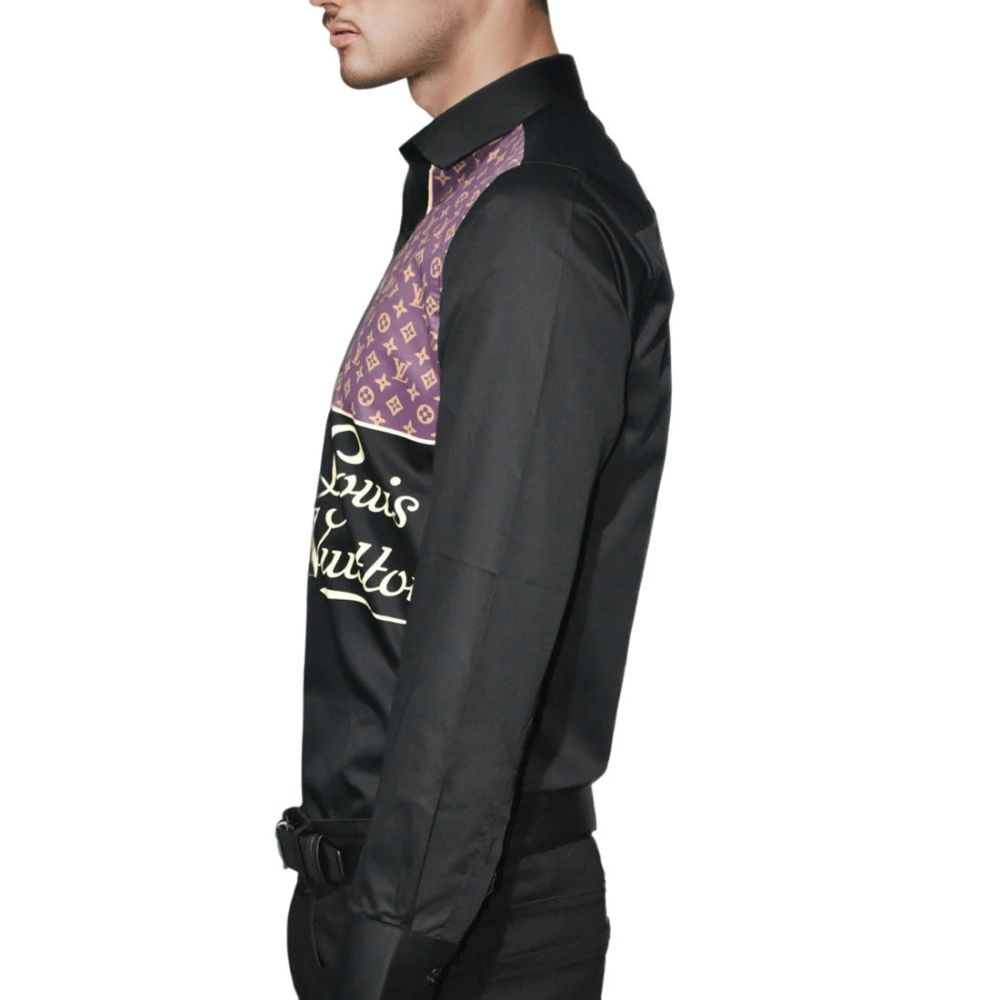 Louis Vuitton Black Premium Quality Men's Shirt-3