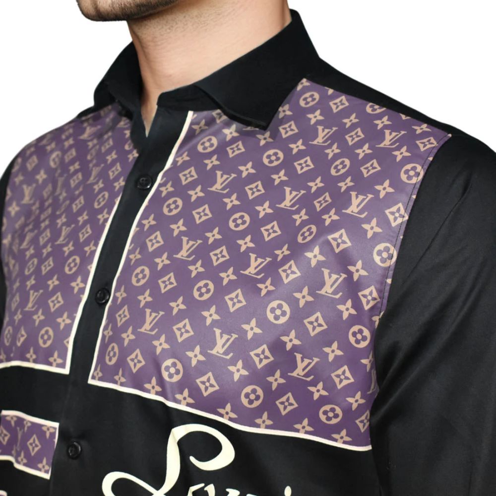 Louis Vuitton Black Premium Quality Men's Shirt-2