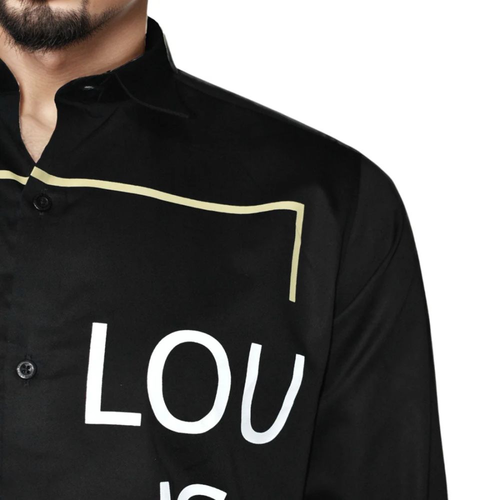 Louis Vuitton Black Premium Quality Men's Stylish Shirt-thumb-5