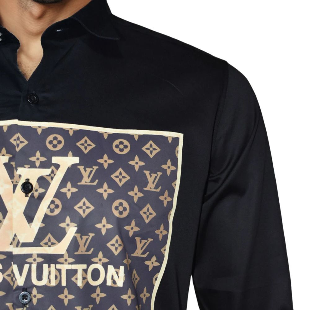 Louis Vuitton Black Premium Quality New Designer Men's Casual Shirt-thumb-5