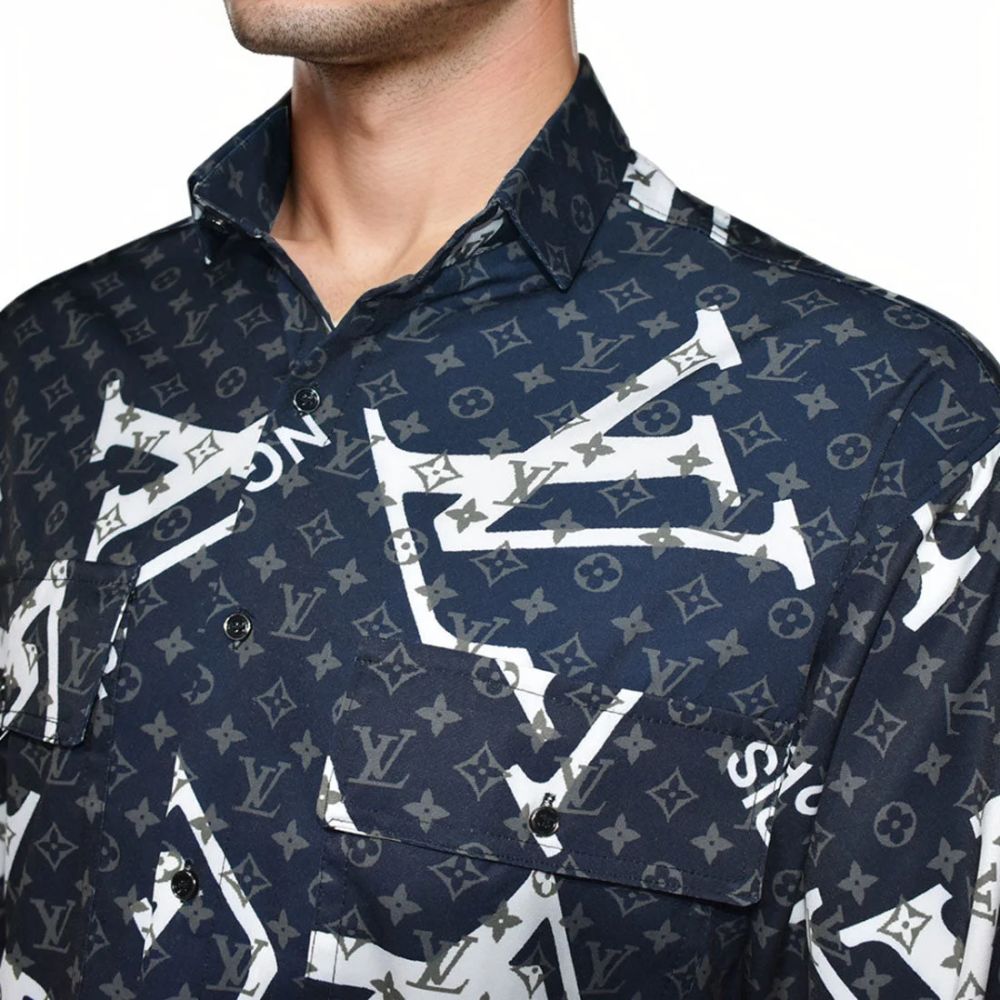 Louis Vuitton Black Premium Quality Printed Shirt-thumb-2