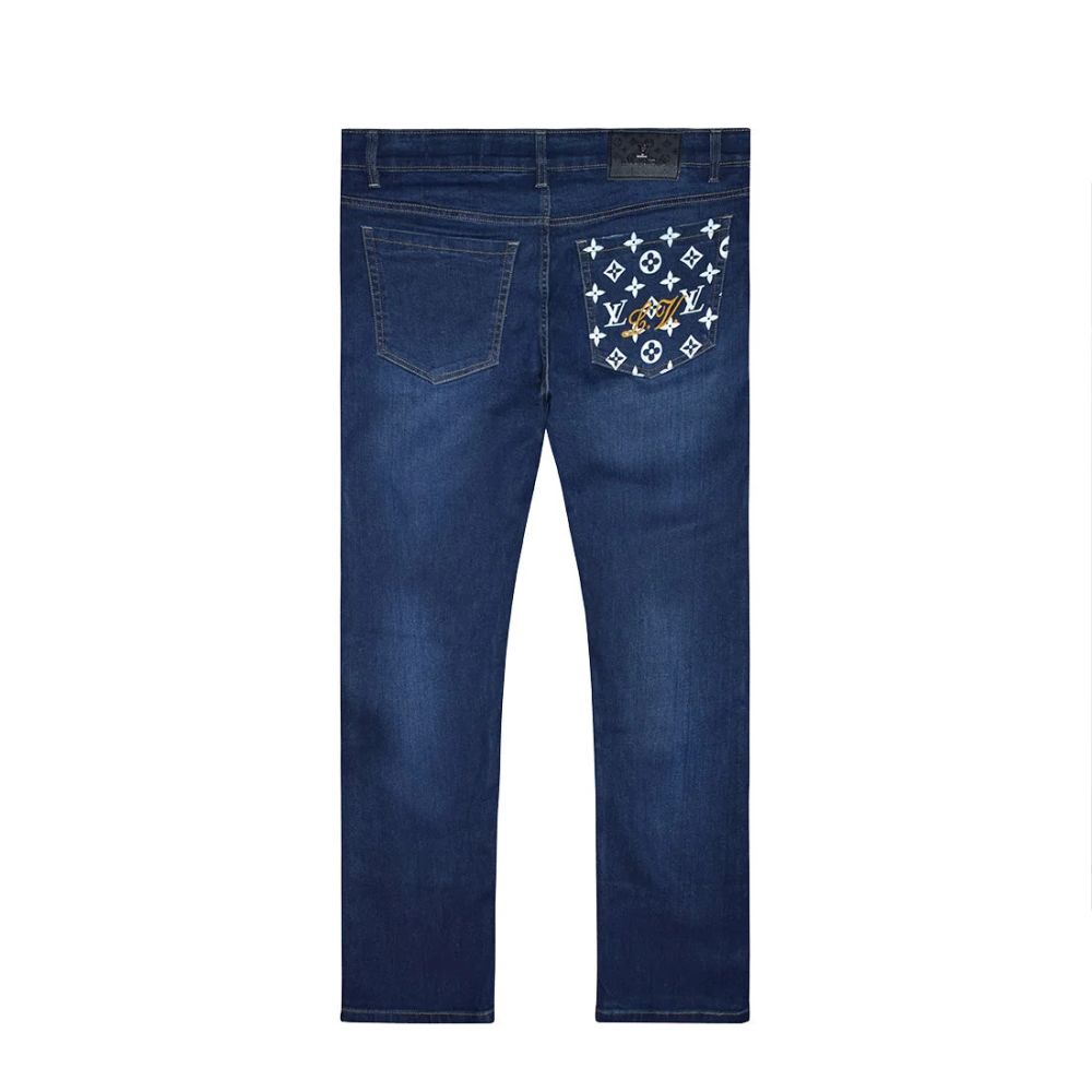 Louis Vuitton Dark Blue Premium Quality Denim Jeans-5
