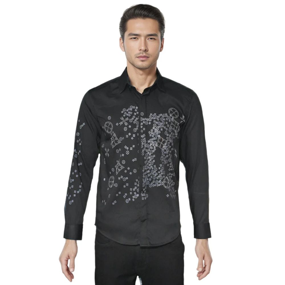 Louis Vuitton Black Premium Quality Designer Men's Shirt-5
