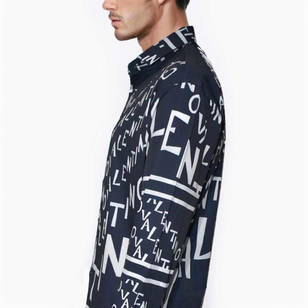 Valentino Printed Black Premium Quality Shirt-3