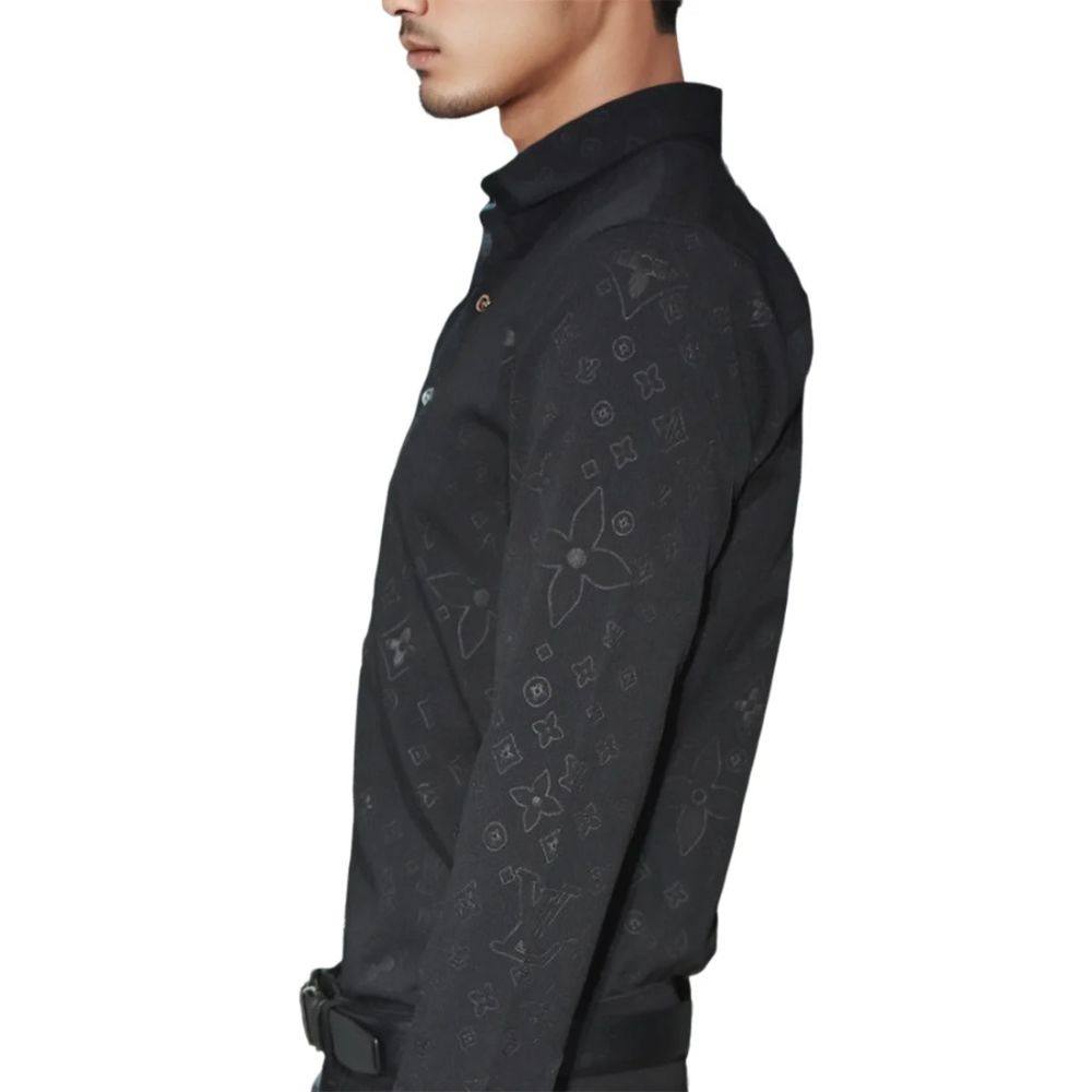 Louis Vuitton Black Premium Quality Men's Shirt-3