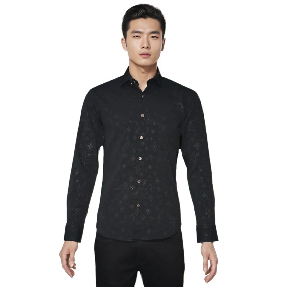Louis Vuitton Black Premium Quality Men's Shirt-5