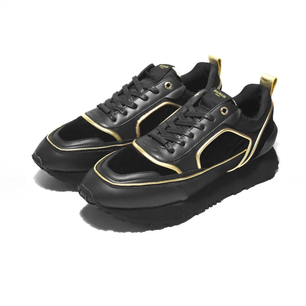 Balmain Black & Golden Premium Quality Sneakers-2