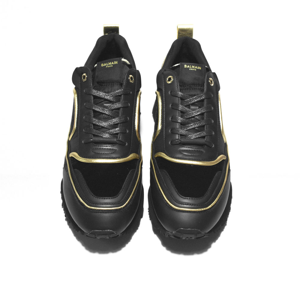 Balmain Black & Golden Premium Quality Sneakers-3