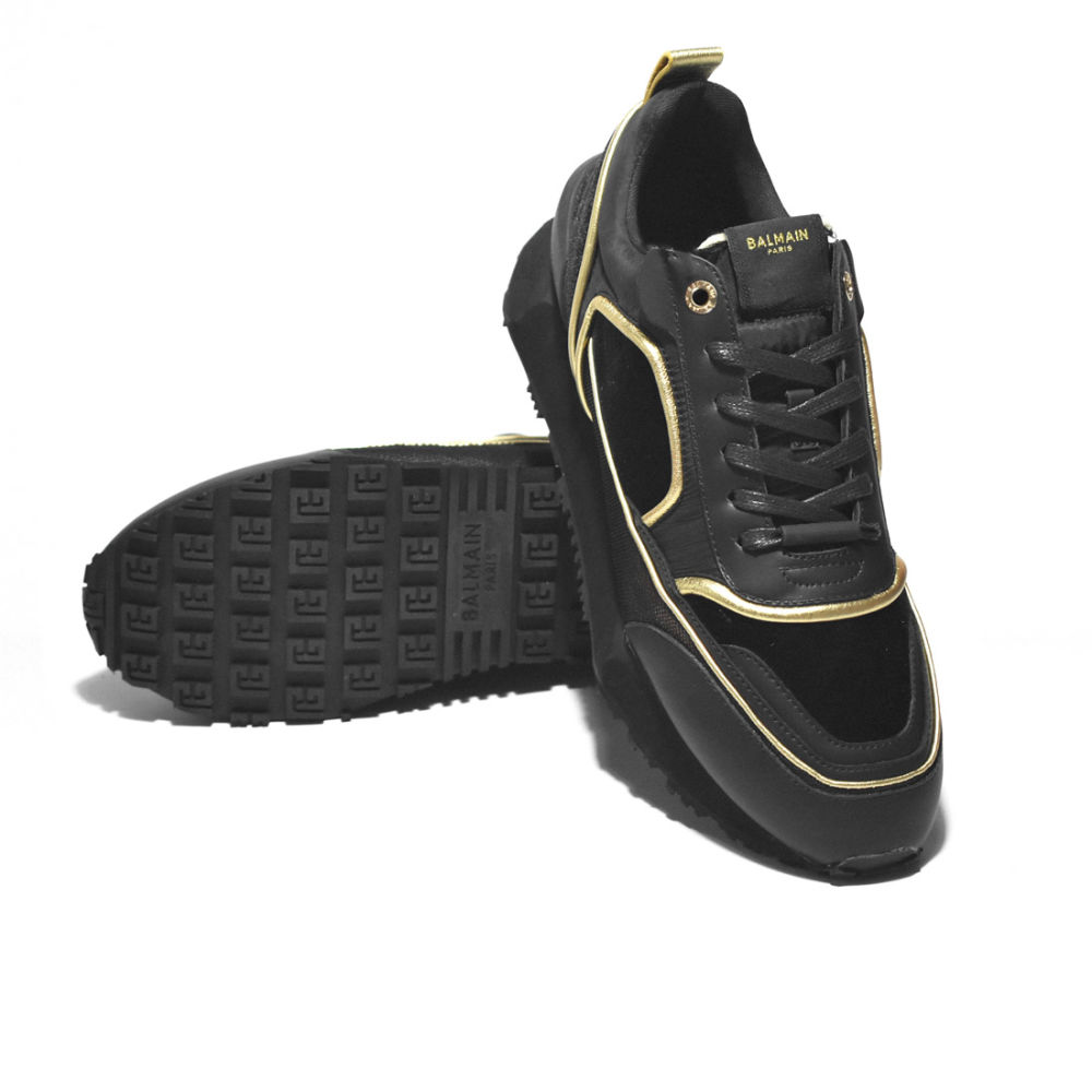 Balmain Black & Golden Premium Quality Sneakers-5