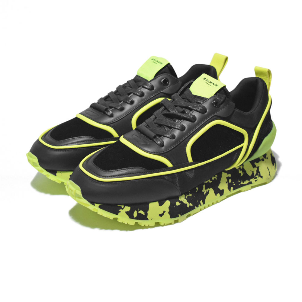 Balmain Black & Green Premium Quality Sneakers-2