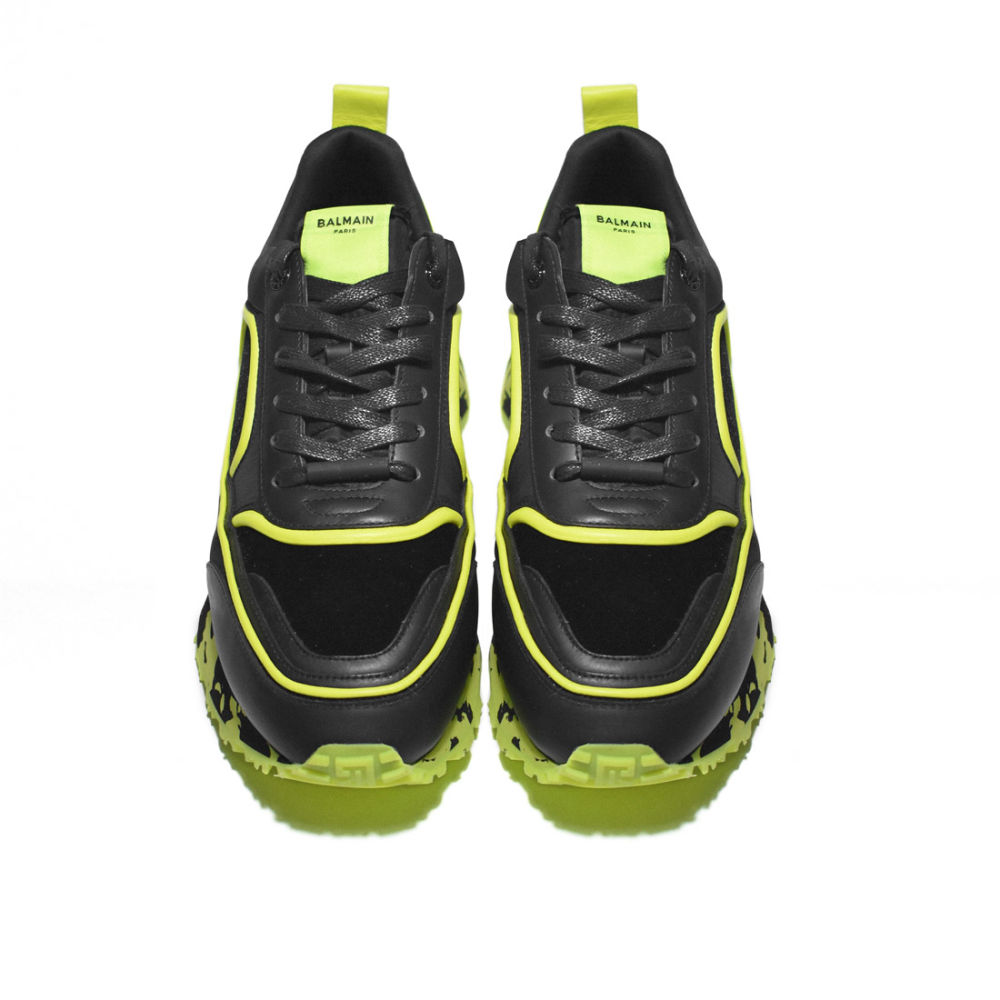 Balmain Black & Green Premium Quality Sneakers-3