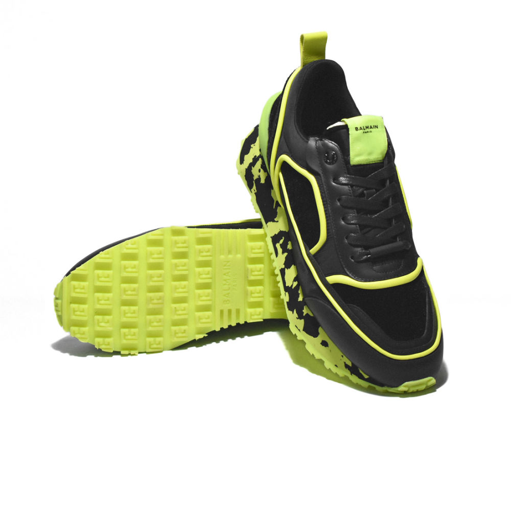 Balmain Black & Green Premium Quality Sneakers-5