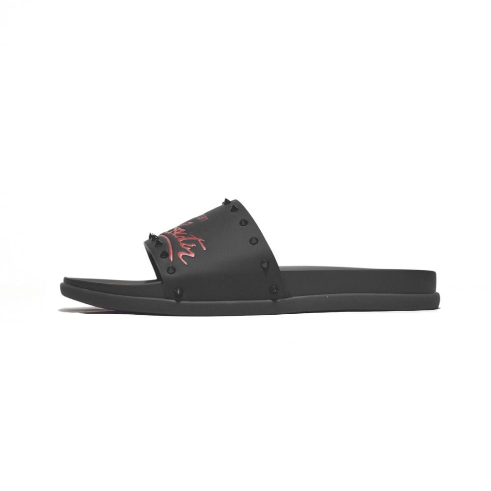 Christian Louboutin Red & Black Premium Quality Men's Flip-flops-1