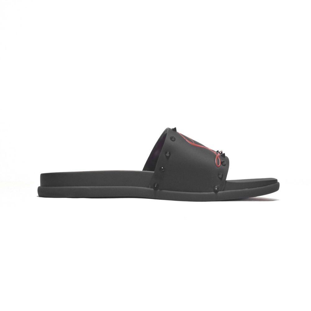 Christian Louboutin Red & Black Premium Quality Men's Flip-flops-2