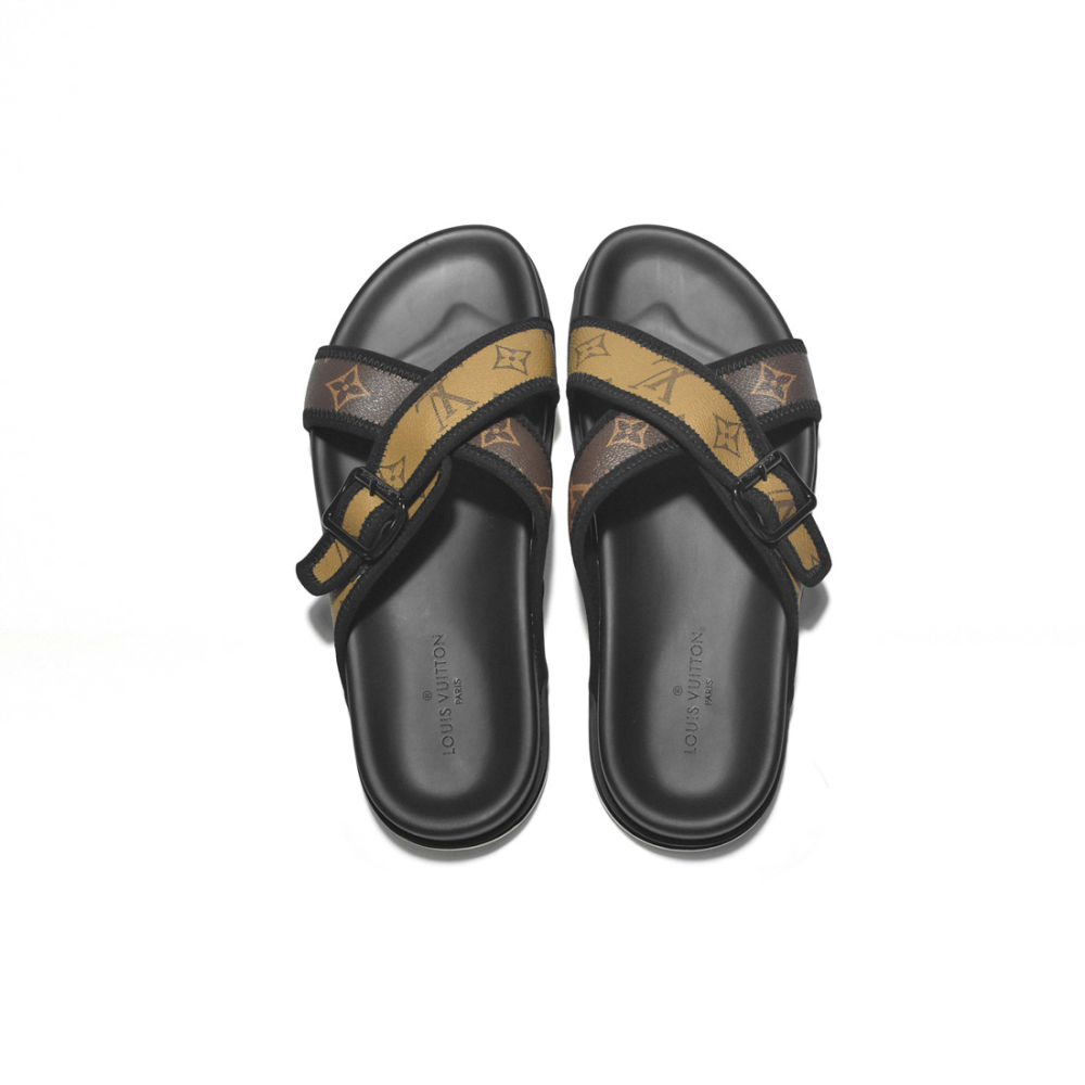 Louis Vuitton Black Premium Quality Men's Flip-flops-3