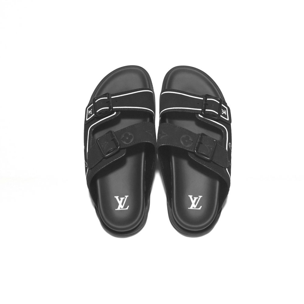 Louis Vuitton Black Premium Quality Men's Flip-flops-3