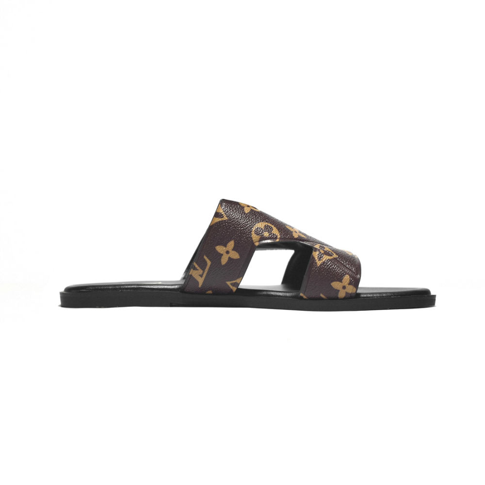 Louis Vuitton Brown & Black Premium Quality Men's Flip-flops-2