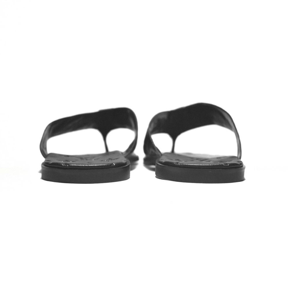 Louis Vuitton Black Premium Leather Mens Flip-flops-4