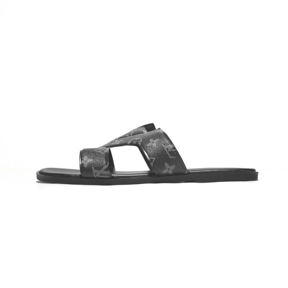 Louis Vuitton Black Premium Quality Flip-flops-1