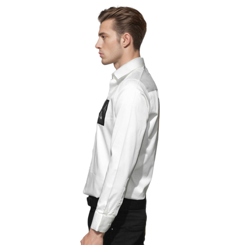 Armani Exchange White Premium Pocket Logo Shirt-thumb-2
