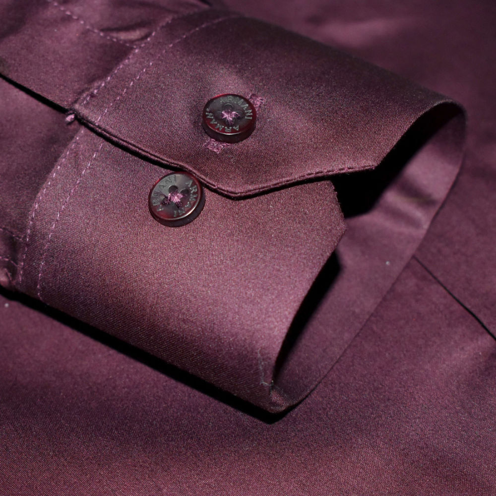 Armani Exchange Wine Premium Pocket Logo Shirt-4