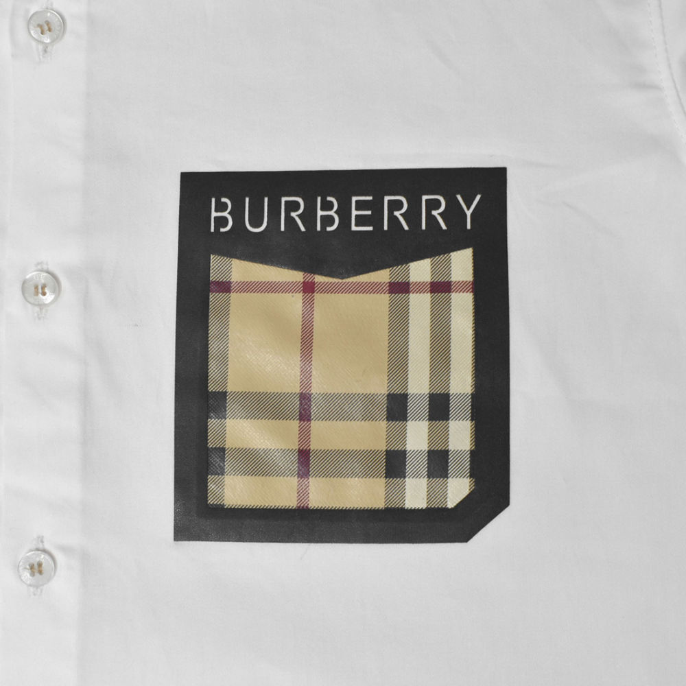 Burberry Pocket Logo White Premium Quality Shirt-3