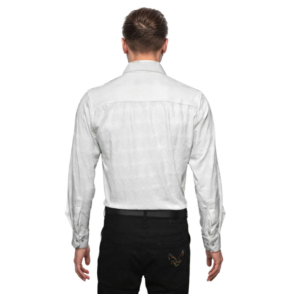 Louis Vuitton White Jacquard Textured Premium Shirt-thumb-1