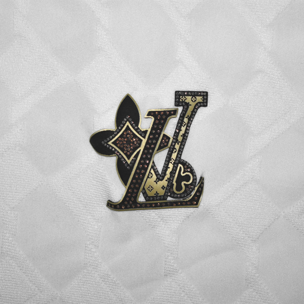 Louis Vuitton White Jacquard Textured Premium Shirt-thumb-3