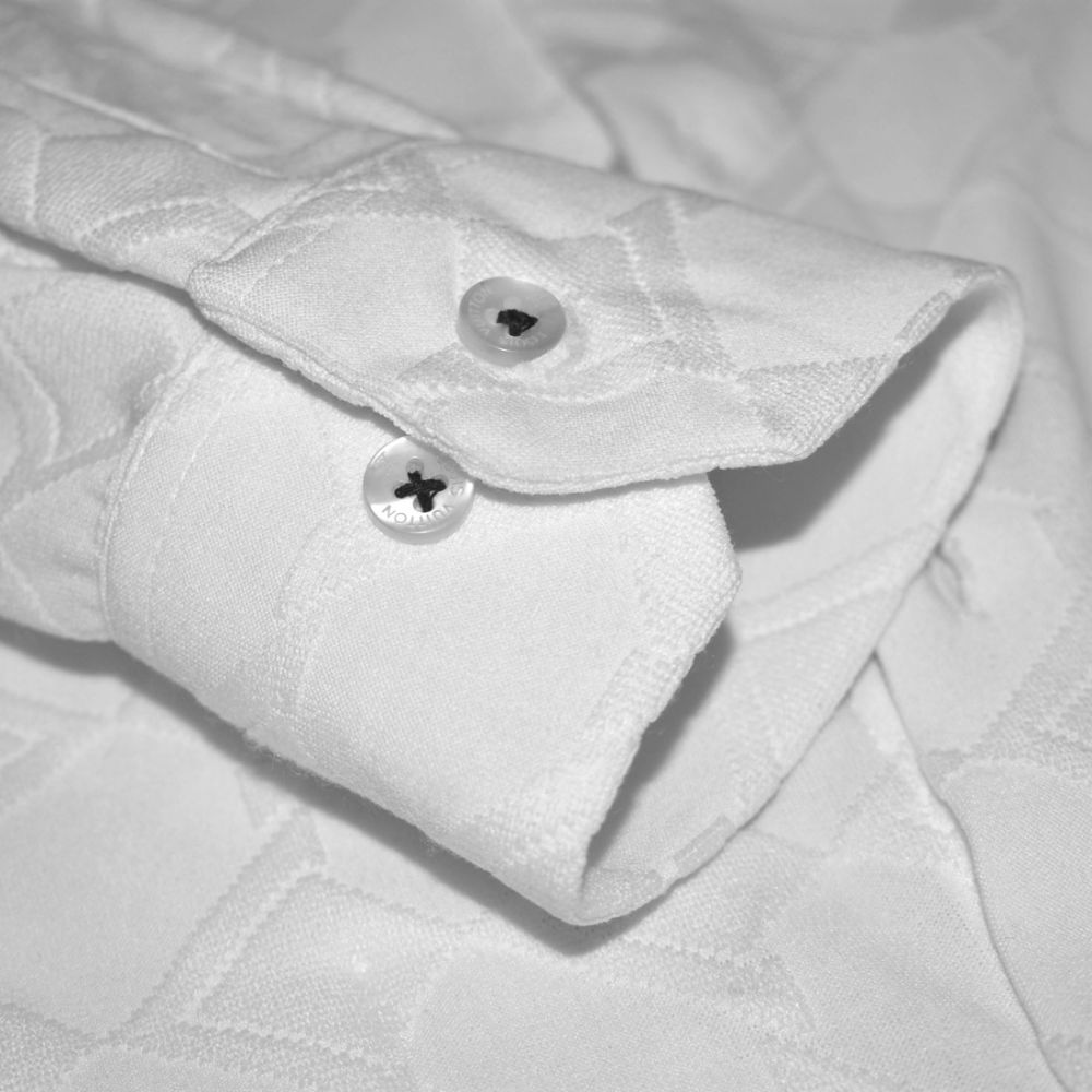 Louis Vuitton White Jacquard Textured Premium Shirt-thumb-4