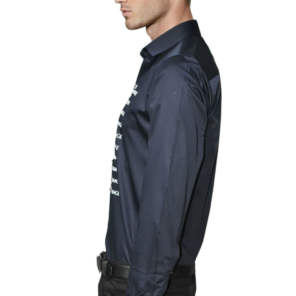 Armani Exchange Navy Blue Premium Quality Full Sleeve Shirt-3